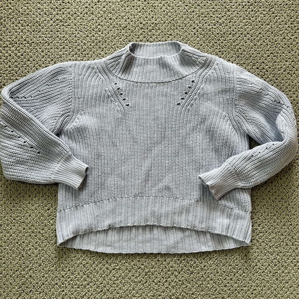 JCrew 100% cotton light blue chunky sweater S